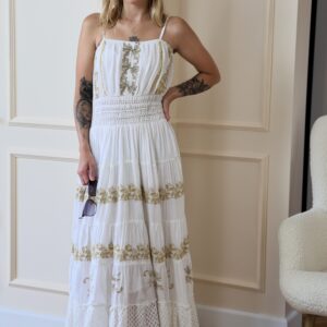 Sukienka haftowana z koronką Laura