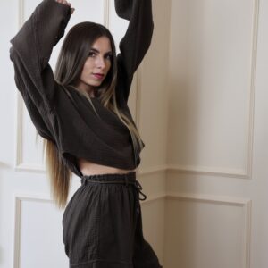 Komplet Muślinowy Mila Brązowy