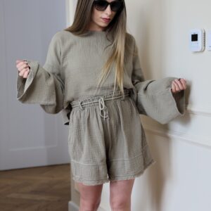 Komplet Muślinowy Mila Khaki